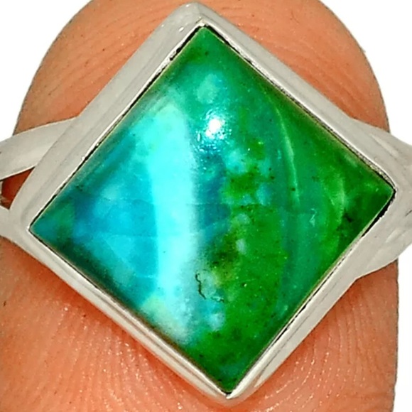 Stunning Peruvian Opal silver ring size 9 - Picture 2 of 3